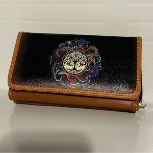 New Mexican Artisan Tree of Life Wallet Coin Purse/ w mirror- Cartera de mano